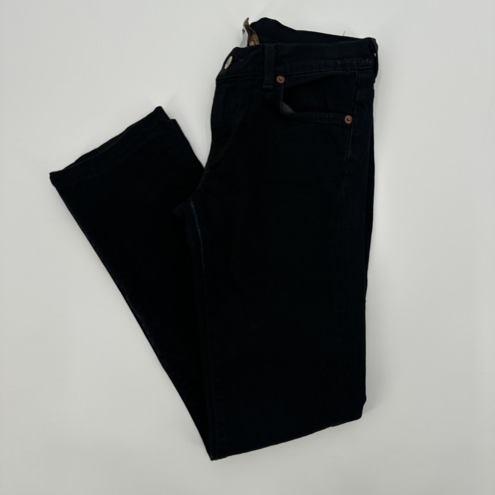 Lucky Brand Jeans Womens 00/24 Black Stretch Denim Straight Leg Made USA Zip Fly